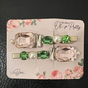 Pink and Green Hair Clips